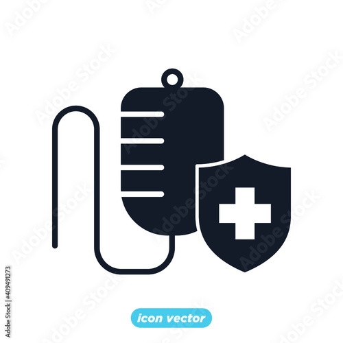 Health insurance coverage icon. infusion symbol vector illustration