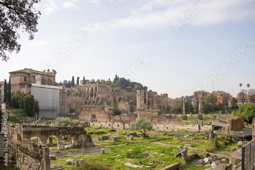 Tourists visiting the Roman Forum © Aleksandr