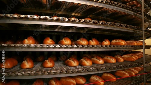 Wallpaper Mural Ready-made bread on the counter. Sorting shop in production. Close-up of the finished product Torontodigital.ca