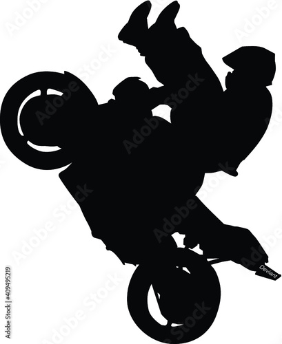 Streetbike Stunt Bike Stunter doing a highchair stunt on a street bike motorcycle