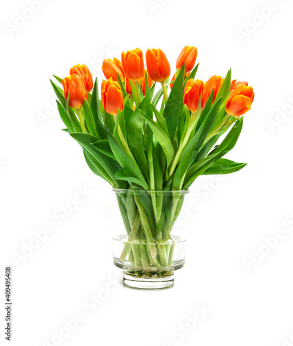 Blumenstrauss aus Orangenen Tulpen