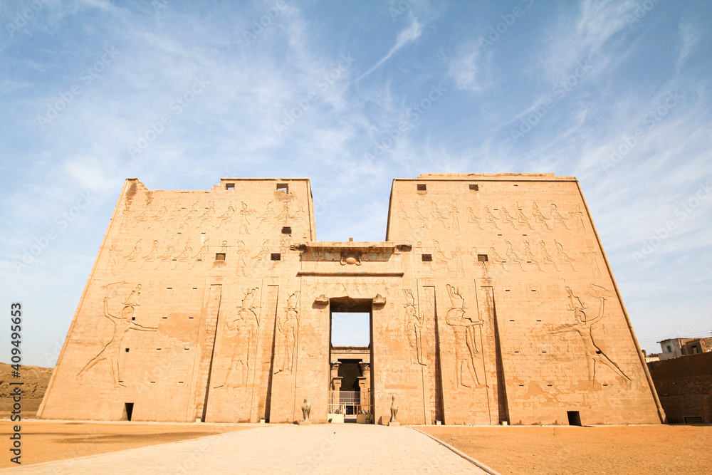 Main gate of Horus temple in Edfu