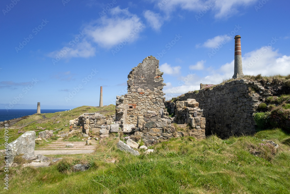 The crowns near botallack mining site cornwall engand uk 