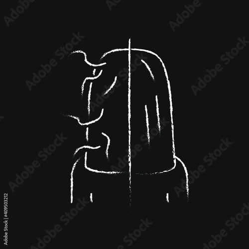 chalk icon, line icon, unruly hair care