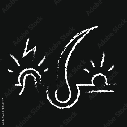 chalk icon, scalp irritation in the hair