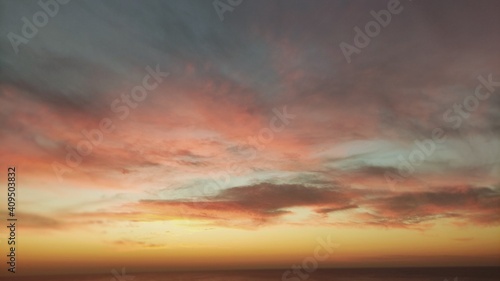 sunset over the Mediterranean sea in Netanya 