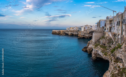 Overlooking the cliffs of Polignano a Mare in Puglia, Italy