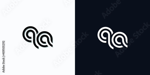 Modern Abstract Initial letter QA logo. This icon incorporates two abstract typefaces in a creative way. It will be suitable for which company or brand name starts those initial.