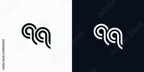 Modern Abstract Initial letter QQ logo. This icon incorporates two abstract typefaces in a creative way. It will be suitable for which company or brand name starts those initial.