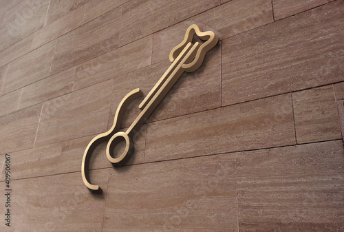 3d guitar logo design concept
