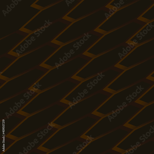 Chocolate color hexagon seamless vector pattern, brown vector background template for online store business, website landing page, backdrop for product image, chocolate store, confectionary industry