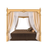 Baroque Bed with Canopy 3d Illustration