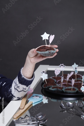 Obraz na plátně Przyjęcie urodzinowe dziecka muffiny
