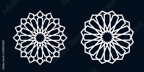 Set of templates of Islamic pattern for laser cutting or paper cut. Vector illustration.