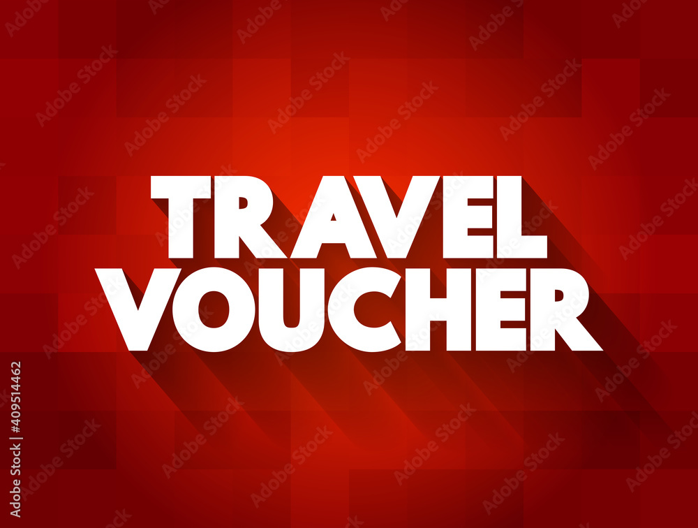 Travel Voucher text quote, concept background Travel Voucher text quote, concept background
