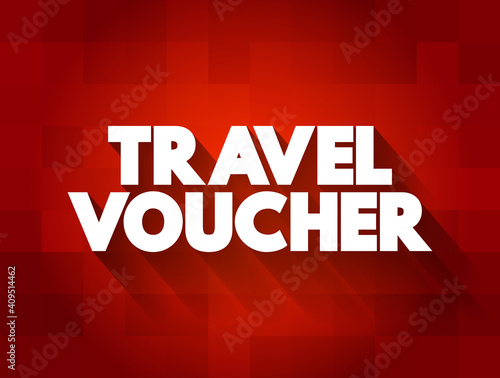 Travel Voucher text quote, concept background