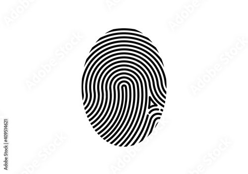 Wallpaper Mural Digital touch scan dentification. Finger print flat scan.  Fingerprint icon design for app. Torontodigital.ca