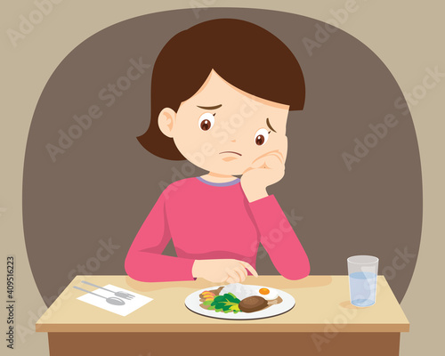 woman Bored with food