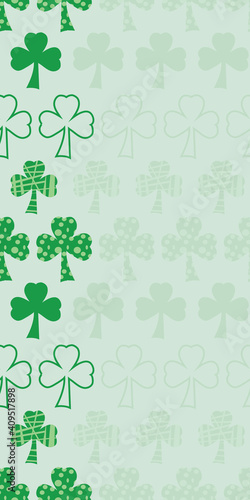 Shamrock vertical border seamless vector pattern st. patricks day surface pattern design