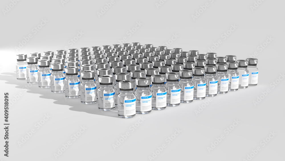 Fototapeta premium Covid vaccine lot, massive pandemic vaccination