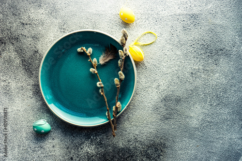 Wall Mural Festive table setting for easter dinner