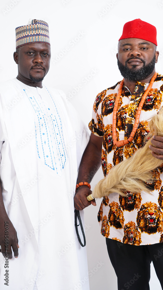 Portrait of handsome Nigerian men dressed in traditional attire