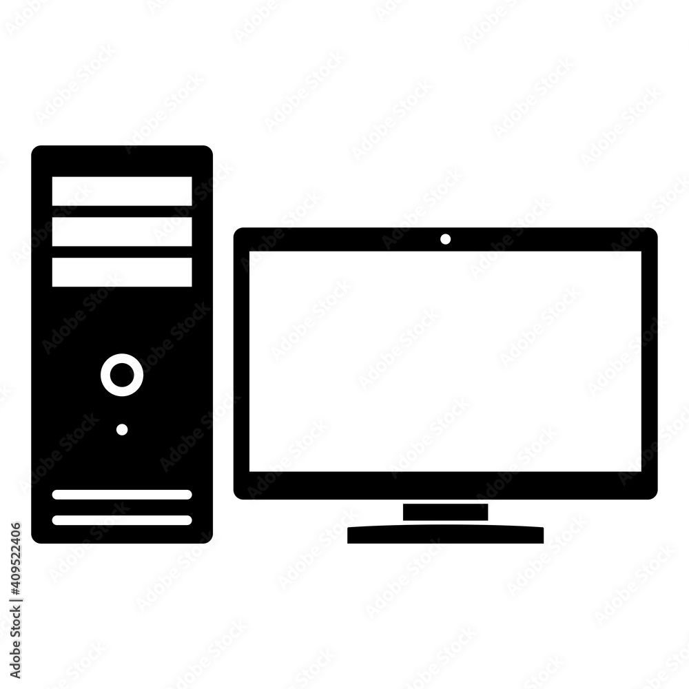 gz1051 GrafikZeichnung - english - desktop computer tower icon. - home personal pc with ratio 16 x 9 monitor - isolated - xxl g10199 gz1051 GrafikZeichnung - english - desktop computer tower icon. - home personal pc with ratio 16 x 9 monitor - isolated - xxl g10199
