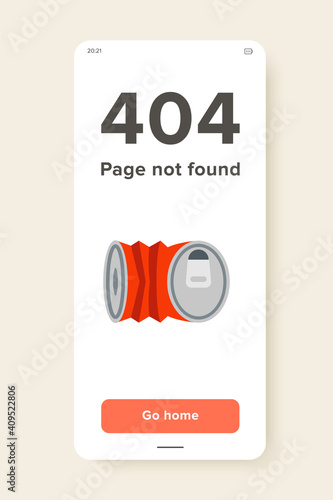 Vector icon of crashed can. Garbage, tinned can, soda. Canned food concept. Can be used for topics like food, ecology, drinks