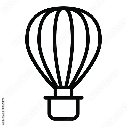 hot air balloon vector line icon isolated, Indian republic day icon. 