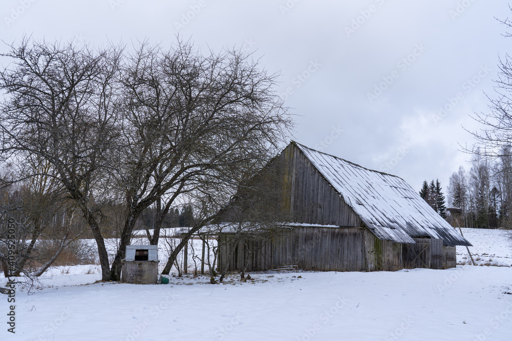 Old barn in the village