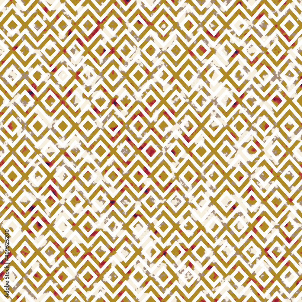 Geometric kilim ikat pattern with grunge texture
