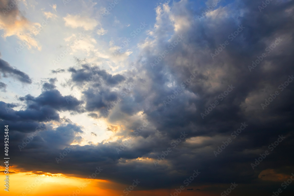 Beautiful sunset image  cloudscape background