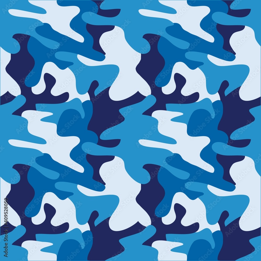 Illustration pattern camouflage blue design for fashion or other products