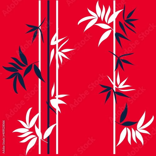 Illustration pattern bamboo with colors and background for fashion design or other products