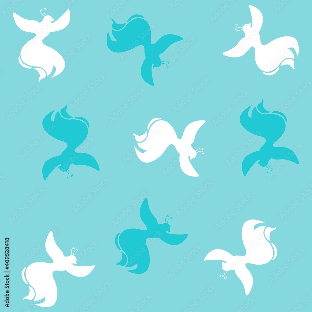 Illustration birds pattern with colors and background for fashion design or other products