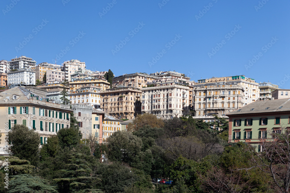 Panoramic view of Genoa, Italy