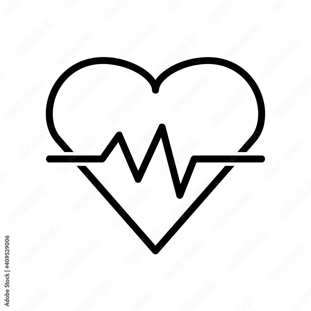 Heart cardiogram flat icon. Pictogram for web. Line stroke. Suitcase isolated on white background. Vector eps10 Heart cardiogram flat icon. Pictogram for web. Line stroke. Suitcase isolated on white background. Vector eps10