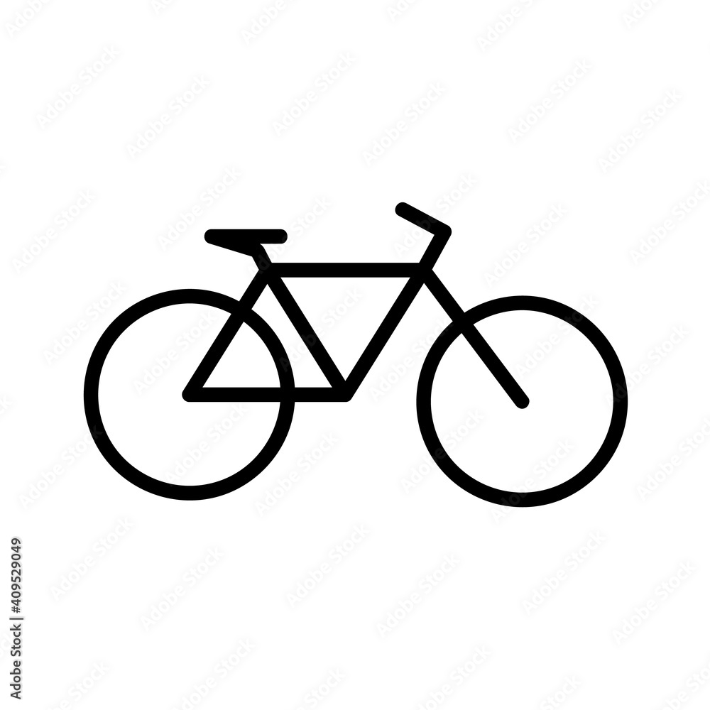 Bike flat icon. Pictogram for web. Line stroke. Suitcase isolated on white background. Vector eps10 Bike flat icon. Pictogram for web. Line stroke. Suitcase isolated on white background. Vector eps10