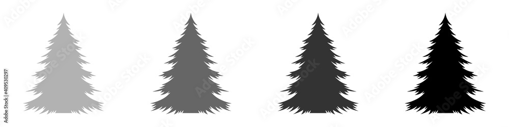 Pinos. Conjunto de árboles de navidad estilo silueta Pinos. Conjunto de árboles de navidad estilo silueta