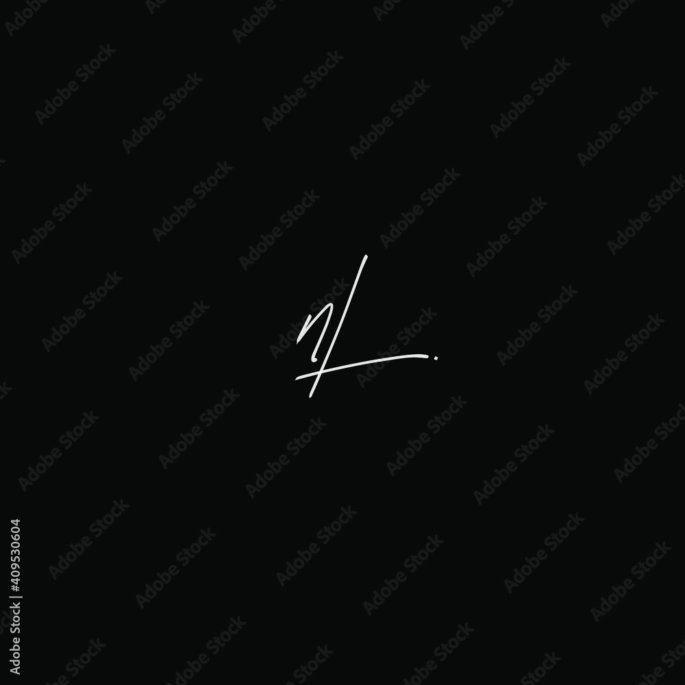 NL initial handwritten calligraphy, for monogram and logo NL initial handwritten calligraphy, for monogram and logo