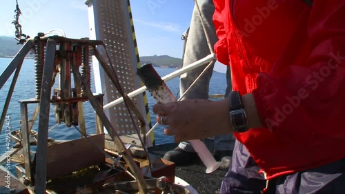 Rhodes Greece Hydrobiology is the science of life and life processes in water , samples of the Aegean sea from a specialty equipped ship to be analyzed later in the lab of the Hydrobiological Station photo