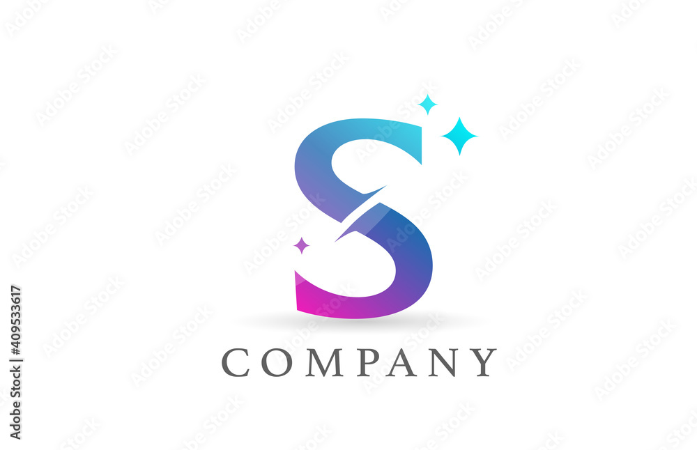 S pink blue gradient alphabet letter logo for business and company. Creative lettering and corporate identity. Branding design S pink blue gradient alphabet letter logo for business and company. Creative lettering and corporate identity. Branding design