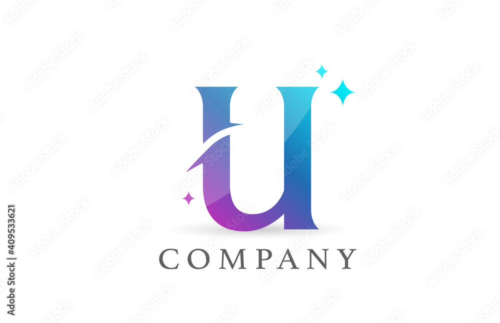 U pink blue gradient alphabet letter logo for business and company. Creative lettering and corporate identity. Branding design U pink blue gradient alphabet letter logo for business and company. Creative lettering and corporate identity. Branding design