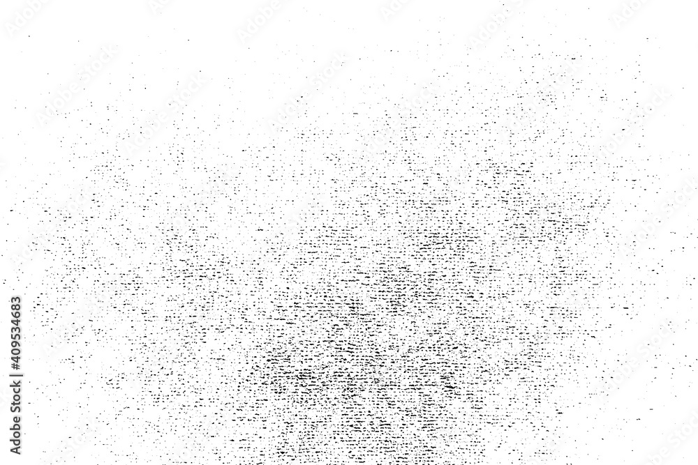 Black splatter vector overlay texture. Subtle grain grunge pattern of craft paper isolated on white background