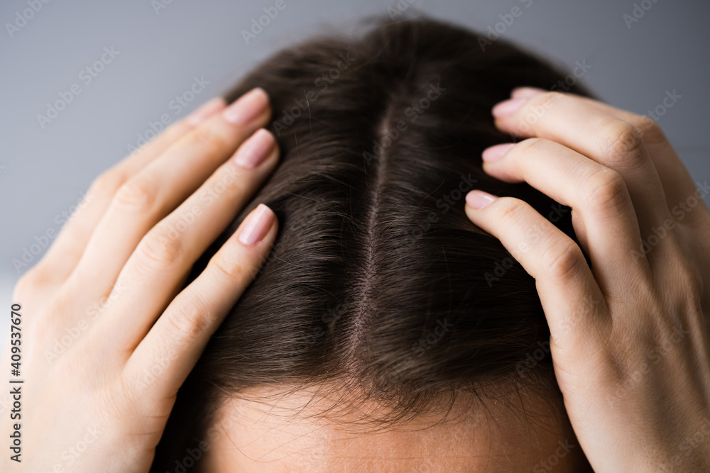 Naklejka premium Woman Hair Care And Coloring