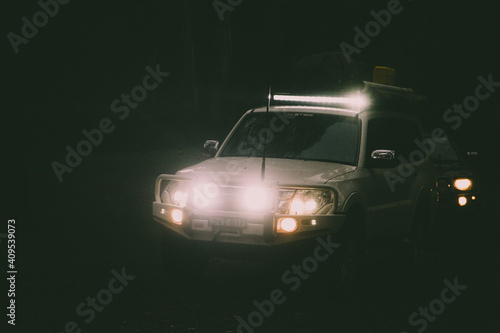 A 4x4 at night