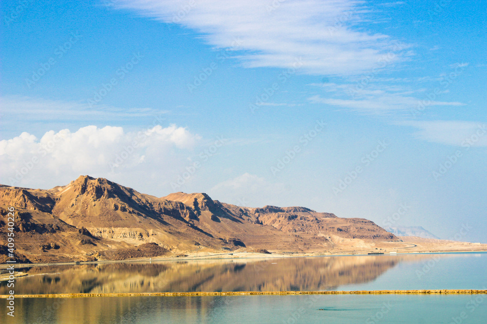 Dead sea view on mountains, Israel