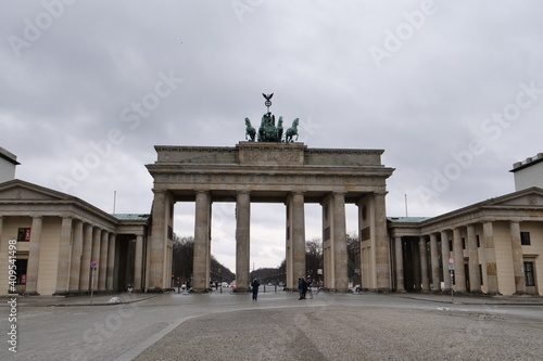 Empty Brandeburger Tor in Berlin, Germany due to the Covid-19 Pandemic Lockdown