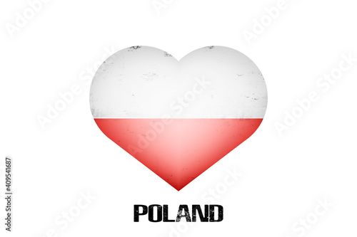 Free Download Heart with polish national flag colors. Flag of Poland in the form of a heart made on an isolated background. Design pattern for greeting card on an Valentines day. Vector illustration - GFXLoad