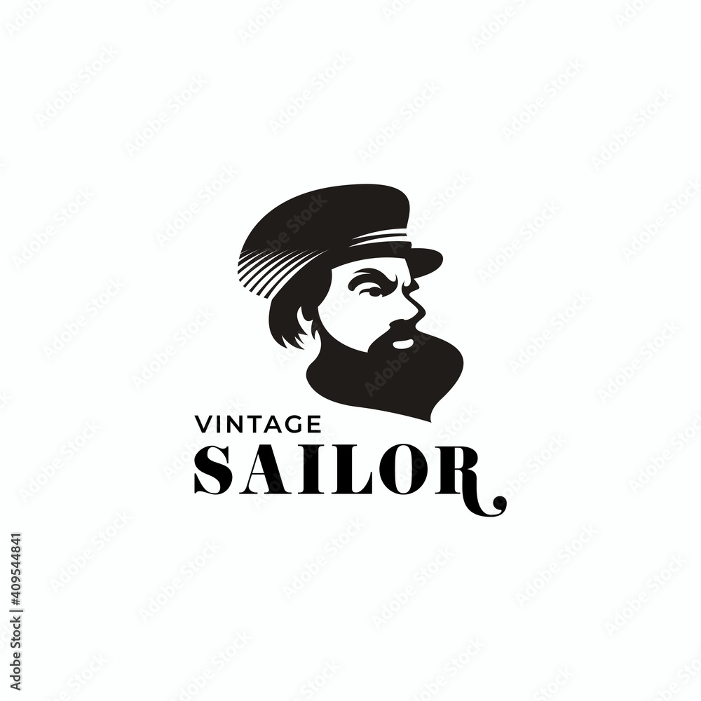 Captain logo or sailor tattoo element Captain logo or sailor tattoo element